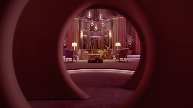 Video Reference N1: Purple, Pink, Building, Art, Magenta, Tints and shades, Symmetry, Ceiling, Circle, Room