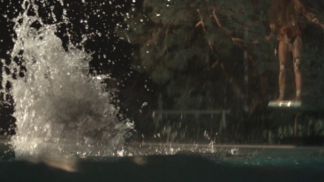 Video Reference N0: Water, Liquid, Vertebrate, Natural environment, Fountain, Sky, Font, Water feature, Midnight, Grass
