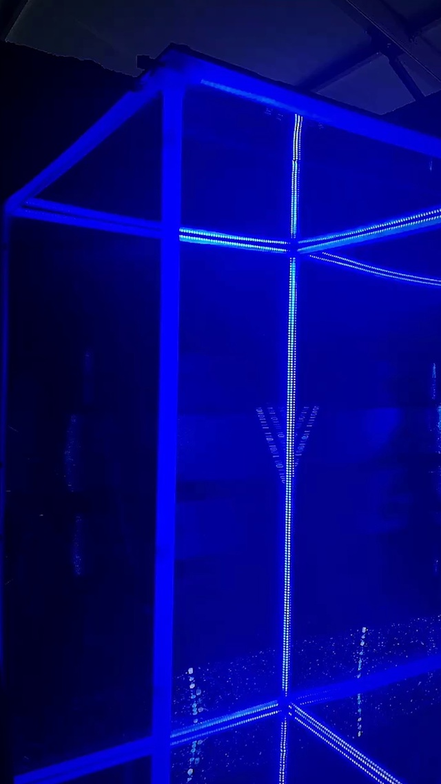 Video Reference N1: Blue, Light, Rectangle, Azure, Purple, Electric blue, Symmetry, Space, Gas, Triangle