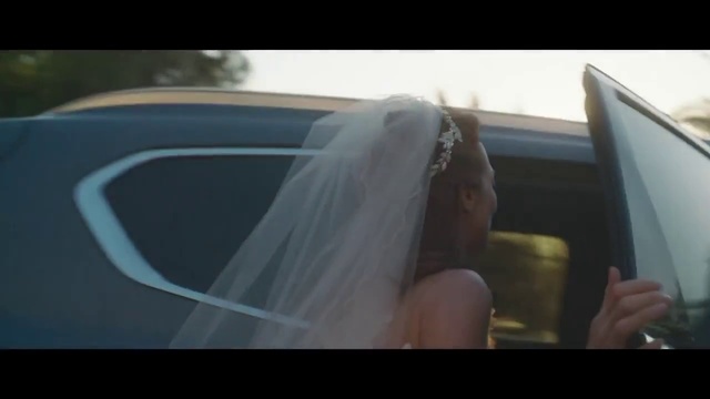 Video Reference N2: Hand, Wedding dress, Bride, Bridal veil, Car, Automotive design, Vehicle, Bridal clothing, Flash photography, Automotive mirror