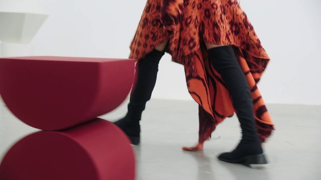 Video Reference N2: Shoe, Human body, Neck, Sleeve, Knee, Gesture, Waist, Thigh, Red, Sportswear