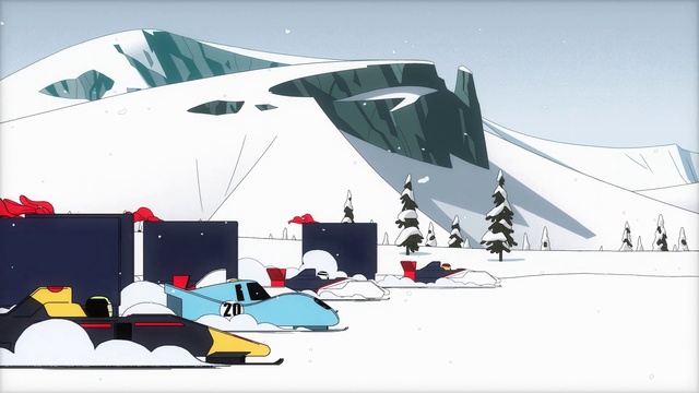 Video Reference N1: Slope, Mammal, Snow, Tent, Font, Art, Mountain, Painting, Glacial landform, Landscape