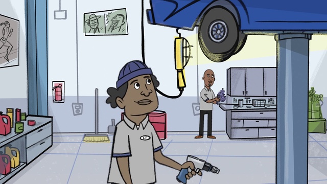 Video Reference N0: Cartoon, Product, Mode of transport, Tire, Line, Motor vehicle, Art, Wheel, Illustration, Window