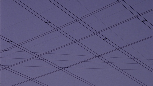 Video Reference N0: Sky, Overhead power line, Rectangle, Electricity, Purple, Slope, Violet, Parallel, Font, Electrical supply