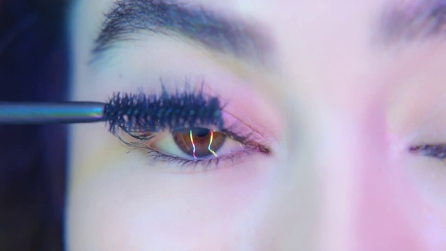 Video Reference N0: Eyebrow, Eyelash, Purple, Human body, Iris, Makeover, Violet, Eye shadow, Eye liner, Black hair