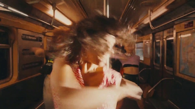 Video Reference N15: Hand, Jaw, Flash photography, Gesture, Eyewear, Black hair, Public transport, Long hair, Human leg, Fun