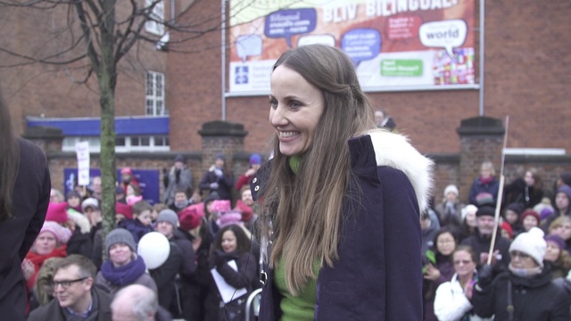 Video Reference N2: Smile, Outerwear, Street fashion, Jacket, Happy, Crowd, People, Tree, City, Event