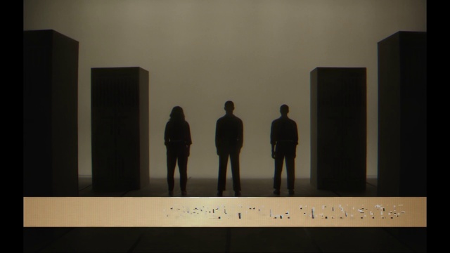 Video Reference N8: Rectangle, Art, Font, Event, Visual arts, Darkness, Shadow, Exhibition, Room, Monochrome photography