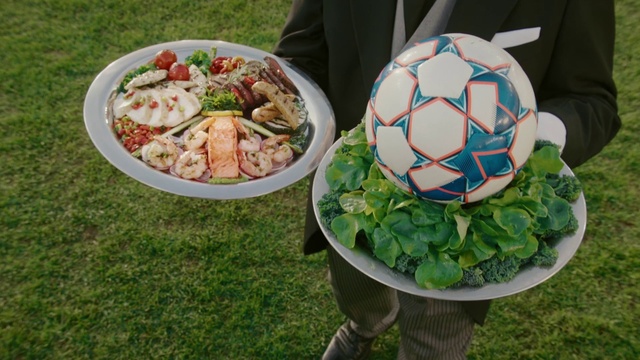 Video Reference N4: Food, Football, Ball, World, Staple food, Sports equipment, Recipe, Grass, Soccer ball, Soccer