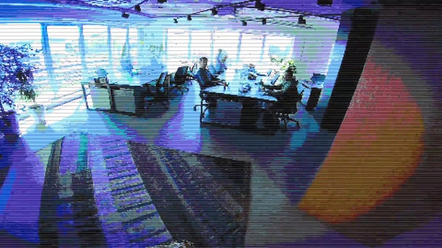 Video Reference N19: Blue, Purple, Chair, Flooring, Tints and shades, Electric blue, Table, Art, Technology, Magenta