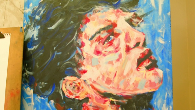 Video Reference N7: Cheek, Head, Art paint, Eye, Paint, Human body, Painting, Artist, Art, Drawing