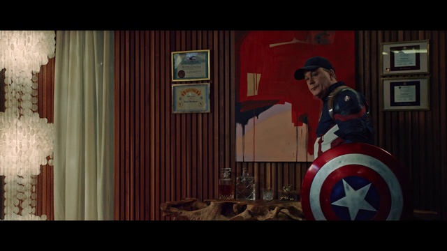 Video Reference N5: Captain america, Shield, Picture frame, Superman, Art, Avengers, Justice league, Event, Painting, Visual arts