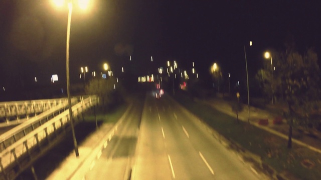 Video Reference N18: Street light, Automotive lighting, Sky, Plant, Road surface, Asphalt, Electricity, Thoroughfare, Midnight, Road