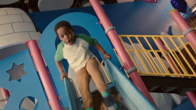 Video Reference N3: Shorts, Outdoor recreation, Leisure, Fun, Thigh, Chute, Playground, Recreation, Toddler, Playground slide