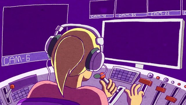 Video Reference N0: Purple, Font, Line, Audio equipment, Musical instrument, Music, Musician, Technology, Space, Illustration