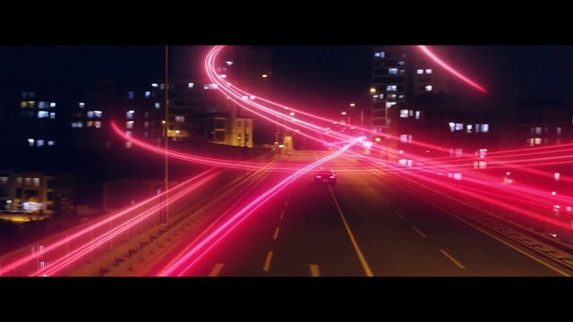 Video Reference N0: Automotive lighting, Light, Infrastructure, Electricity, Asphalt, Road surface, Mode of transport, Thoroughfare, Line, Midnight