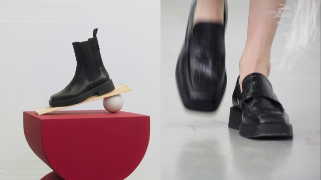 Video Reference N1: Footwear, Shoe, Leg, Product, Black, Fashion, Grey, Material property, Vase, Beauty