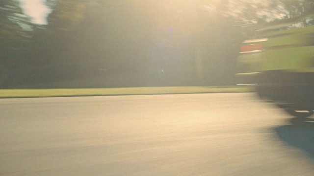 Video Reference N2: Atmosphere, Automotive lighting, Automotive tire, Road surface, Tire, Asphalt, Wood, Grass, Automotive design, Atmospheric phenomenon