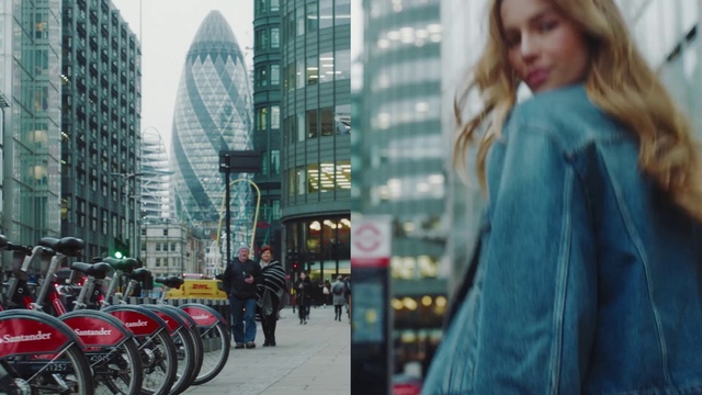 Video Reference N0: Bicycle, Wheel, Tire, Building, Daytime, Bicycle wheel, Skyscraper, Street fashion, Bicycle tire, Tower block
