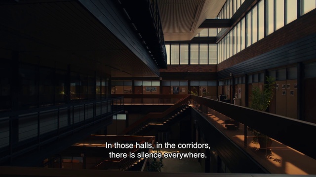 Video Reference N1: Wood, Building, Symmetry, City, Ceiling, Metal, Darkness, Hall, Glass, Chair