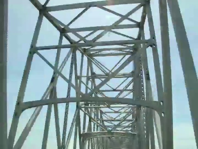 Video Reference N2: Sky, Electricity, Girder bridge, Overhead power line, Symmetry, Truss bridge, Landmark, Engineering, Bridge, Metal