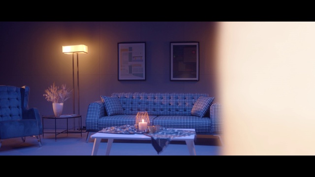Video Reference N0: Furniture, Couch, Table, Purple, Rectangle, Lighting, Lamp, Interior design, studio couch, Wood
