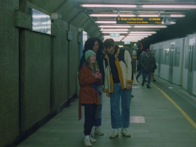 Video Reference N3: Jeans, Standing, Travel, Metro station, Public transport, Luggage and bags, Road, Passenger, Bag, Train station