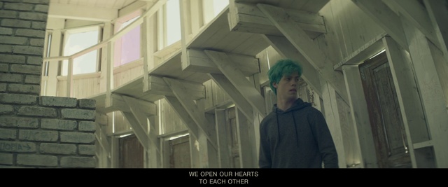 Video Reference N1: Symmetry, Darkness, Room, Font, Ceiling, Handrail, Fictional character