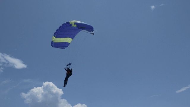 Video Reference N2: Sky, Cloud, Parachute, Paragliding, Sports equipment, Parachuting, Slope, Air travel, Kite sports, Windsports