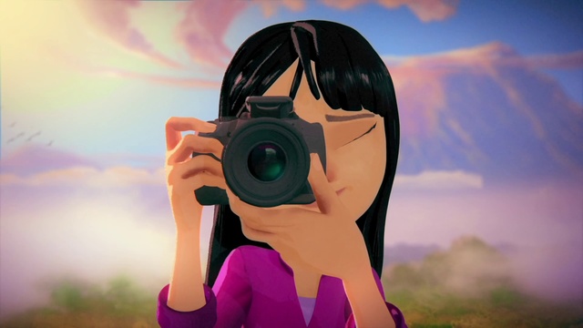 Video Reference N0: Cloud, Sky, People in nature, Flash photography, Happy, Camera, Gesture, Grass, Black hair, Camera lens