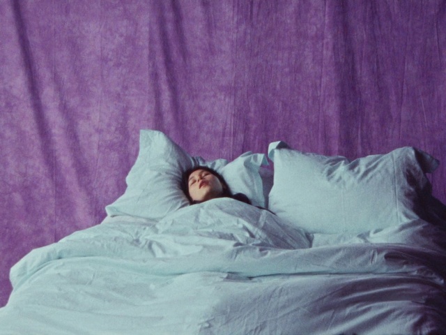Video Reference N1: Hand, Dress, Leg, Comfort, Purple, Human body, Wood, House, Bed frame, Tints and shades