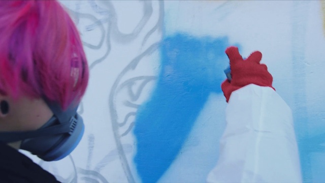 Video Reference N14: Human body, Petal, Headgear, Red, Freezing, Paint, Art, Recreation, Electric blue, Tree
